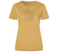 super.natural - Women's Sea Line Tee - Merinoshirt, Gr. L, sahara / various (Sahara/Various)