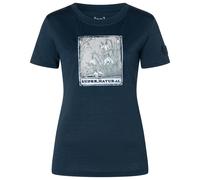 super.natural - Women's Snodrops Bio Jersey Tee - Merinoshirt, Gr. L, blau/ various (Blueberry/Various)