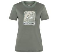 super.natural - Women's Snodrops Bio Jersey Tee - Merinoshirt, Gr. S, eucalyptus / various (Eucalyptus/Various)