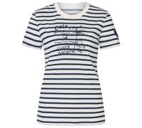 super.natural - Women's Stripe Cote D'Azur Bio Jersey Tee - Merinoshirt, Gr. XS, weiß/ salute (FreshWhite/NavyStripe/Salute)