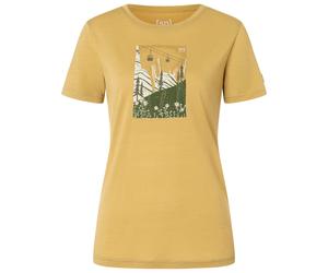 super.natural - Women's Summer Gondola Tee - Merinoshirt, Gr. XL, sahara / various (Sahara/Various)