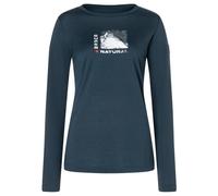 super.natural - Women's Super Mountain Bio Jersey L/S - Longsleeve, Gr. M, blau (Blueberry/Various)