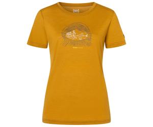 super.natural - Women's Tent View Tee - Merinoshirt, Gr. M, dried tobacco / various (DriedTobacco/Various)