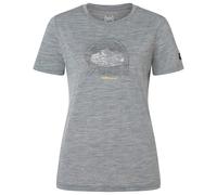 super.natural - Women's Tent View Tee - Merinoshirt, Gr. XL, grau/ various (CashmereGreyMelange/Various)