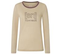 super.natural - Women's The Essential Logo L/S - Longsleeve, Gr. XS, beige (WhitePepper/Peppercorn)