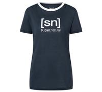 super.natural - Women's The Essential Logo Tee - Merinoshirt, Gr. M, blau (Blueberry/FreshWhite)