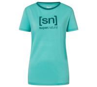 super.natural - Women's The Essential Logo Tee - Merinoshirt, Gr. M, türkis (Wasabi/DeepJungle)