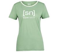 super.natural - Women's The Essential Logo Tee - Merinoshirt, Gr. S, grün (LodenFrost/FreshWhite)