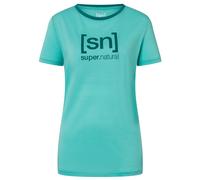 super.natural - Women's The Essential Logo Tee - Merinoshirt, Gr. XS, türkis (Wasabi/DeepJungle)