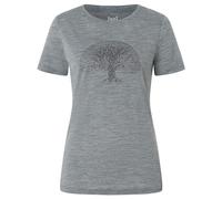 super.natural - Women's Tree of Knowledge Tee - Merinoshirt, Gr. XL, grau (CashmereGreyMelange/DarkShadowGlitter)