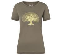 super.natural - Women's Tree of Knowledge Tee - Merinoshirt, Gr. XL, grau (StoneGrey/Gold)