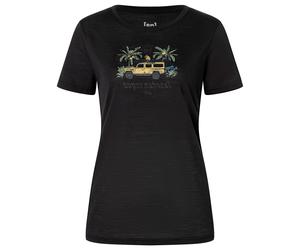 super.natural - Women's Tropicar Tee - Merinoshirt, Gr. S, schwarz/ various (JetBlack/Various)