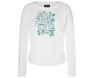 super.natural - Women's Under The Sea Crew - Longsleeve, Gr. L, weiß (FreshWhite/WhiteStone/LagoonGreen)