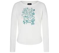 super.natural - Women's Under The Sea Crew - Longsleeve, Gr. XL, weiß (FreshWhite/WhiteStone/LagoonGreen)