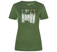 super.natural - Women's Wonder Wald Tee - Merinoshirt, Gr. M, chive / copper (Chive/FeatherGrey/Copper)