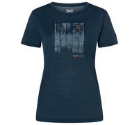 super.natural - Women's Wonder Wald Tee - Merinoshirt, Gr. S, blau/ various (Blueberry/Various)