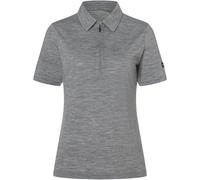 Super.Natural Damen Zip Polo T-Shirt (Größe XL, grau)