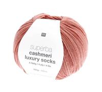 Superba Cashmeri Luxus-Sockenwolle, 4-fädig, 100 g, Rico Design - weich und luxuriös für Ihre Füße. Farbe: Rot (014 Koralle)