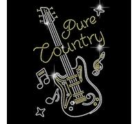 SUPERDANT Gitarren Strass Transfer zum Aufbügeln Musiknoten Bügelbild Strass Zum Aufbügeln Diamant Stras Hotfix Transfer Patch Applikation Reparaturtransfer Bling DIY Designs