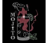 SUPERDANT Strass Hotfix Zum Aufbügeln Mojito Strass Hotfix Transfer Patch Bling Aufkleber T Shirt Mojito Frau Bügelbild Strass Zum Aufbügeln Dekor Für Damen Kleidung Tragetasche DIY Kunsthandwerk