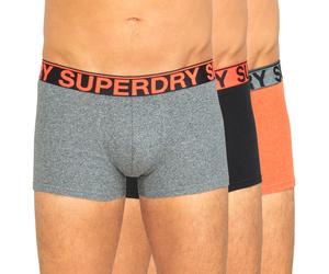 Superdry 3-er Set Trunks Schwarz, Orange & Grau