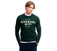 Superdry - Pullover mit Applikation waldgrün - Gr. - XXL
