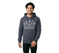 Kapuzensweatshirt SUPERDRY "SD-ATHLETIC ESS HOODIE", Herren, Gr. L, beige (graustone), Sweatware, Obermaterial: 100% Seide, bedruckt, normal, Rundhals, Rippbündchen, Sweatshirts (70322119-L) graustone