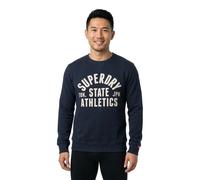 Superdry Sweatshirt ATHLETIC ESS CREW Herren L – Bradley Navy, 100% Baumwolle, Rundhals