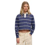 Superdry Athletic Essential Cropped Stripe Rugby Langarm-polo