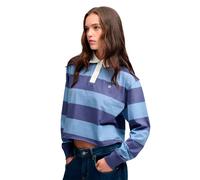 Superdry Athletic Essentials Cropped Stripe Rugby Langarm-oberteil