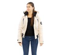 Superdry Damen Wattierte City Bomberjacke Grau-Weiß 40