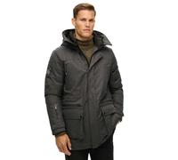 SUPERDRY Parka mit Label-Stitching Modell 'City Tweed' in Black, Größe XXL