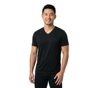 Superdry Herren T-Shirt Classic Cotton Linen Vee – Baumwoll-Leinen, V‑Ausschnitt – 2XL Jet Black