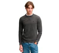 Langarmshirt SUPERDRY "CLASSIC HEAVY TEXTURED TOP", Herren, Gr. M, grau (washed schwarz), Single Jersey, Obermaterial: 100% Baumwolle, unifarben, relaxed fit normal, Rundhals, Shirts Langarmshirt, Bau