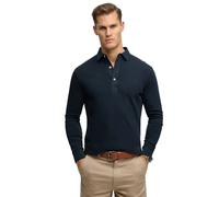 Langarm-Poloshirt SUPERDRY "CLASSIC RUGBY TOP", Herren, Gr. S, blau (deep navy), Single Jersey, Obermaterial: 100% Baumwolle, unifarben, relaxed fit normal, Rundhals, Bündchen, Shirts, aus Baumwolle u