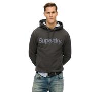 Kapuzensweatshirt SUPERDRY "CORE LOGO CITY HOOD", Herren, Gr. M, schwarz (washed schwarz), angeraute Sweatware, Obermaterial: 100% Baumwolle, bedruckt, modisch, relaxed fit, Rundhals, Langarm Rippbünd