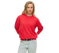 Sweatshirt SUPERDRY "CORE LOGO CITY LOOSE CREW", Damen, Gr. L, pink (hyper fire pink), Sweatware, Obermaterial: 100% Baumwolle, bedruckt, relaxed fit, Rundhals, Rippbündchen, Sweatshirts Sweatshirt (3