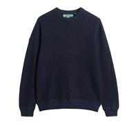 Sweatshirt SUPERDRY "Strickpullover Cotton Texture Jumper", Herren, Gr. M, blau (dunkelblau), Obermaterial: 100% Baumwolle CO., Sweatshirts Sweatshirt (82000745-M) dunkelblau