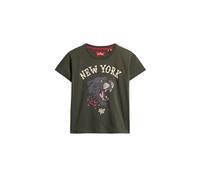 Superdry Damen 90er Jahre T-Shirt mit Tattoo-Grafik Dunkelgrau Grün 38