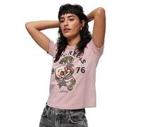 Superdry Damen 90er Jahre T-Shirt mit Tattoo-Grafik Hellrosa 42