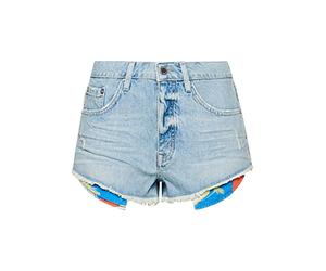 Superdry Damen Abgeschnittene Vintage Shorts mit hohem Bund Hell Indigoblau Vintage 40