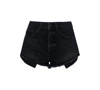Superdry Damen Abgeschnittene Vintage Shorts mit hohem Bund Wolcott Schwarz Steingrau 40
