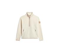 Superdry Damen Active Fleecepullover mit halbem Reißverschluss Reisweiß 40