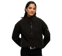 Superdry Damen Active Fleecepullover mit halbem Reißverschluss Schwarz 38