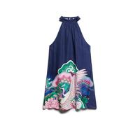 Superdry Damen Ärmelloses Minikleid mit Print Marineblau Funetotsuru 34