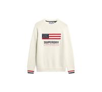 Superdry Damen Americana Strickpullover mit Rundhalsausschnitt Ecru 42