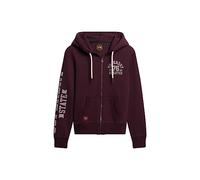 Superdry Damen Athletic College Kapuzenjacke Feigenrot Lila 38