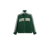 Superdry Damen Athletic Essentials Applique Zip-Trainingsjacke in Oversize-Passform Emaillegrün 42