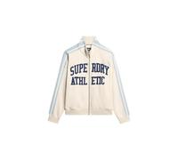 Superdry Damen Athletic Essentials Applique Zip-Trainingsjacke in Oversize-Passform Turteltaube Creme 38