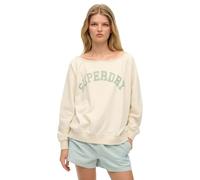 Superdry Damen Athletic Essentials Bardot-Sweatshirt mit Rundhalsausschnitt Wüstenknochen Wollweiß 42